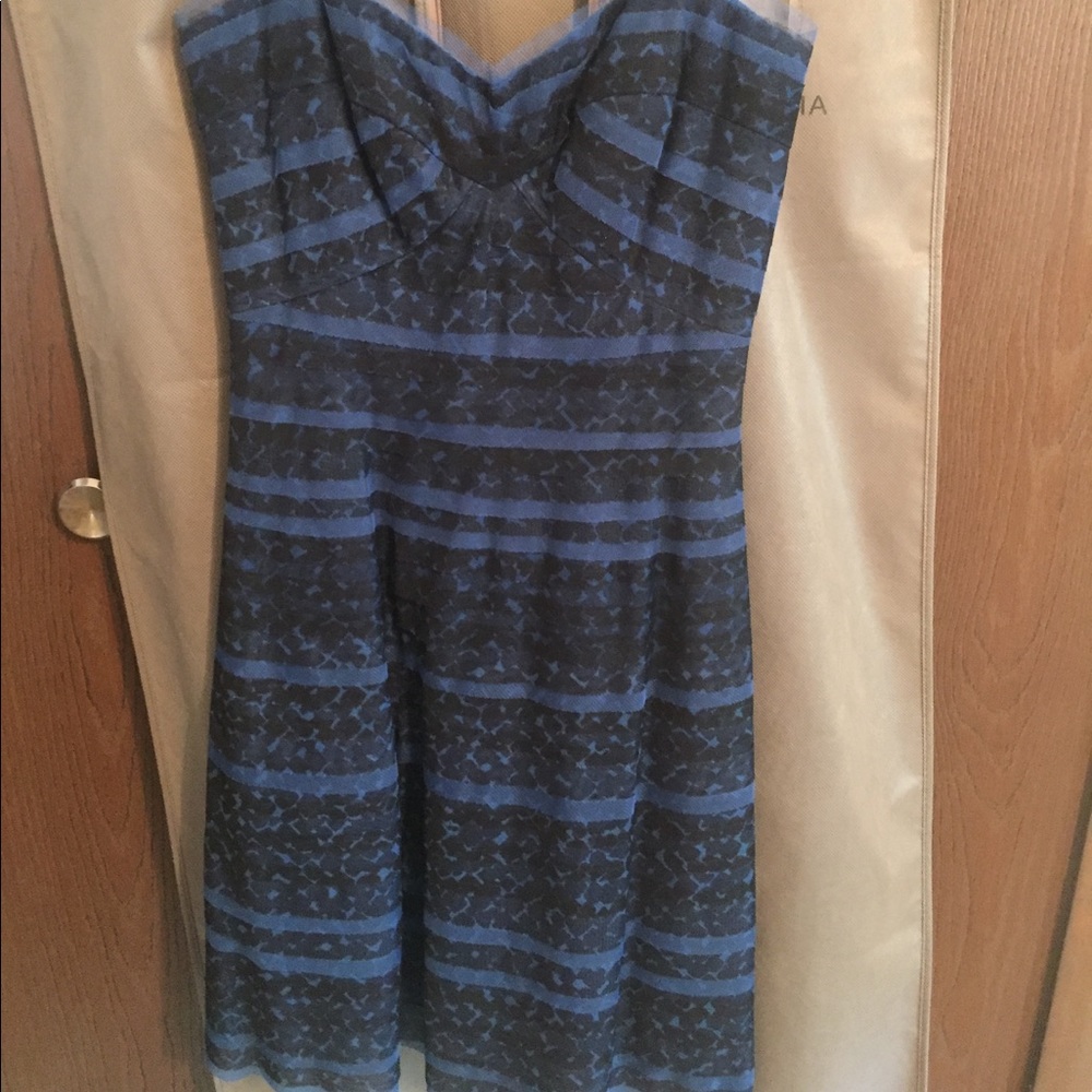 Blue and black dress